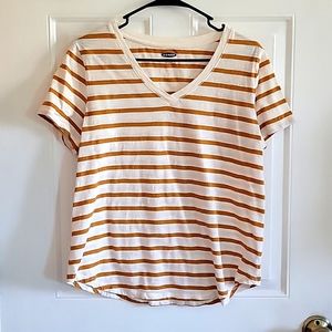Old Navy Mustard and White Striped Top